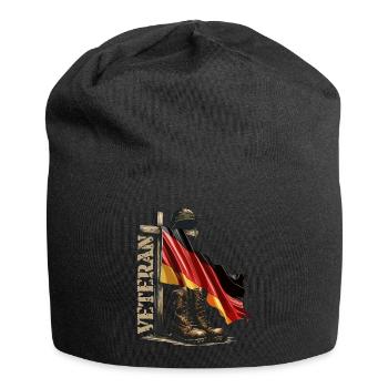 Gedenkflagge und Stiefel Veteranentag Veteran - Jersey-Beanie - Schwarz - Vorne
