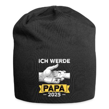 Ich werde Papa 2025 - Jersey-Beanie - Schwarz - Vorne