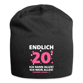 Endlich 20 Ich Kann Alles Ich Weiß Alles - Jersey-Beanie - Schwarz - Vorne