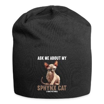 Chaton Sphynx Chat Sphynx - Bonnet en jersey - noir - Devant