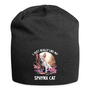 Sphynx Kätzchen Sphynx Katze - Jersey-Beanie - Schwarz - Vorne