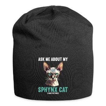 Sphynx Kätzchen Sphynx Katze - Jersey-Beanie - Schwarz - Vorne