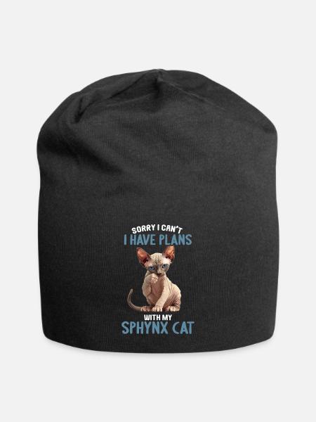 Chaton Sphynx Chat Sphynx - Bonnet en jersey - noir