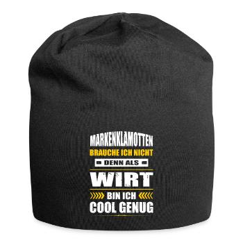 Markenklamotten Brauche Ich Nicht Wirt Gastwirt - Jersey-Beanie - Schwarz - Vorne