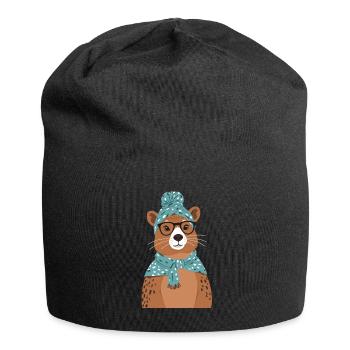 Drôle Capymama Capybara Maman - Bonnet en jersey - noir - Devant