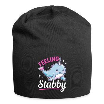 Drôle de narval Animal Se sentir poignardé - Bonnet en jersey - noir - Devant