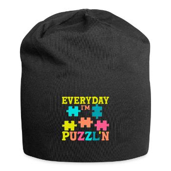 Puzzle Pièce Puzzle Amateur de Puzzle - Bonnet en jersey - noir - Devant