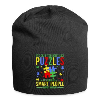 Puzzle Pièce Puzzle Amateur de Puzzle - Bonnet en jersey - noir - Devant