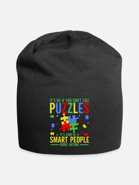 Puzzle Pièce Puzzle Amateur de Puzzle - Bonnet en jersey - noir
