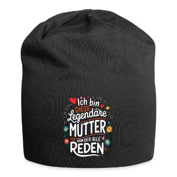 Legendary Mother's Heart & Love Saying - Jersey Beanie - black - Front