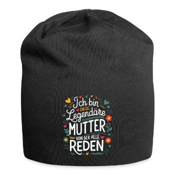 Legendary Mother's Heart & Love Saying - Jersey Beanie - black - Front