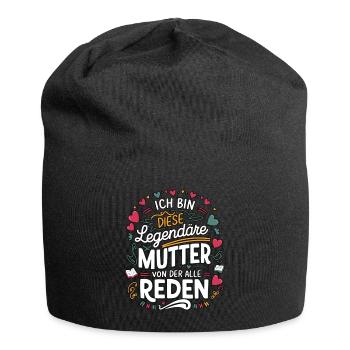Legendary Mother's Heart & Love Saying - Jersey Beanie - black - Front