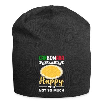 Pâtes Carbonara Italie - Bonnet en jersey - charbon - Devant