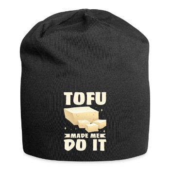 Vegan Vegetarier Design für einen Tofu Fan - Jersey-Beanie - Schwarz - Vorne
