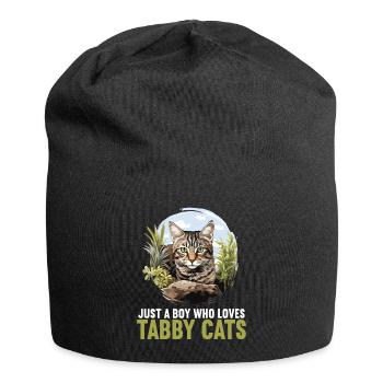 Tabby Kitten Tabby Cat - Jersey Beanie - black - Front