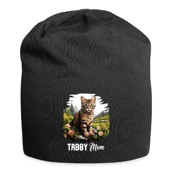 Tabby Kitten Tabby Cat - Jersey Beanie - black - Front
