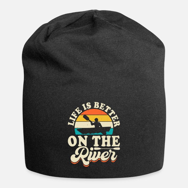 Kajak Kajakfahrer Kajaker - Jersey-Beanie - Schwarz