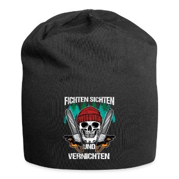 Spruce Sifting Destroying Tree Cutters Lumberjacks - Jersey Beanie - black - Front