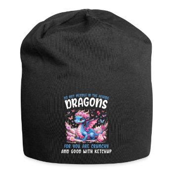 T-shirt Dragon Conte de fées Dragon Kanji japonais - Bonnet en jersey - noir - Devant