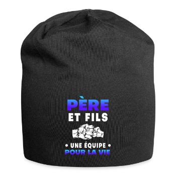 Father, Son, Shot, Team Duet, Man, Dad - Jersey Beanie - black - Front