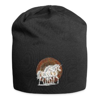 Licornes, Licorne, Animaux mythiques, Personnage de conte de fées, Chevaux - Bonnet en jersey - noir - Devant