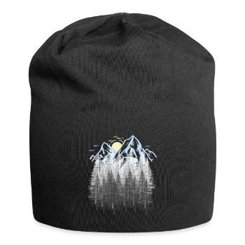 Montagnes, Nature, Montagnes, Forêt, Forêt de conifères, sapins, Brerg - Bonnet en jersey - noir - Devant