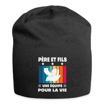 Vintage Man Father and Son Hand Gift Dad - Jersey Beanie - black - Front