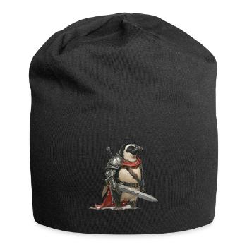 Chevalier Pingouin Moyen Âge - Bonnet en jersey - noir - Devant