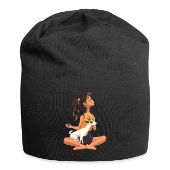 Goat yoga meditation, yoga class, yoga - Jersey Beanie - black - Front