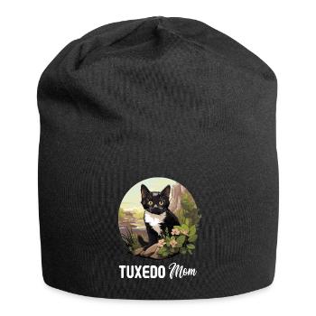 Tuxedo Kätzchen Tuxedo Katze - Jersey-Beanie - Schwarz - Vorne