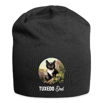 Tuxedo Kätzchen Tuxedo Katze - Jersey-Beanie - Schwarz - Vorne