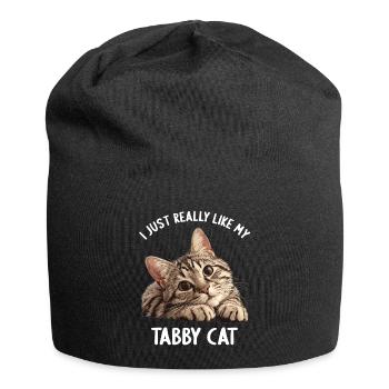 Tabby Kitten Tabby Cat - Jersey Beanie - black - Front