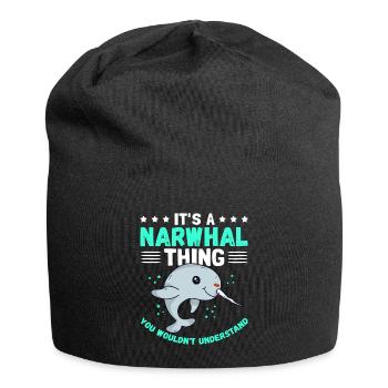 Narwhal Whales Narwhal Narwhal Whale Gift - Jersey Beanie - black - Front