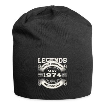 Anniversaire 1974 Mai 1974 Millésime 1974 Légende 74 - Bonnet en jersey - noir - Devant