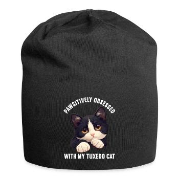 Tuxedo Kätzchen Tuxedo Katze - Jersey-Beanie - Schwarz - Vorne