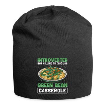 Cadeau de casserole de haricots verts - Bonnet en jersey - noir - Devant