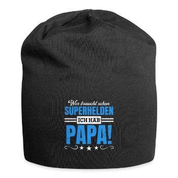 Superheld Papa Besser als jeder Comic-Held - Jersey-Beanie - Schwarz - Vorne