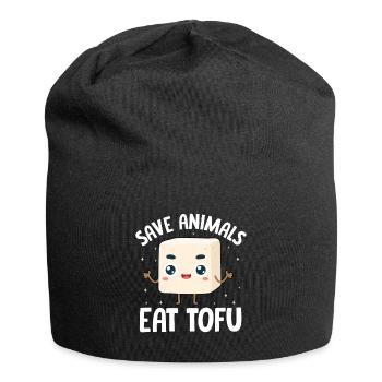 Vegan Vegetarier Design für einen Tofu Fan - Jersey-Beanie - Schwarz - Vorne