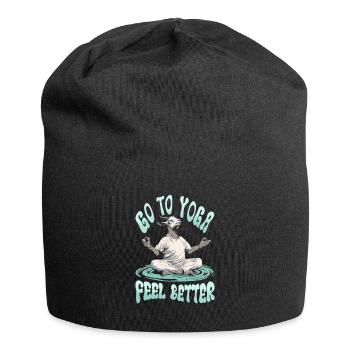Goat yoga meditation, yoga class, yoga - Jersey Beanie - black - Front