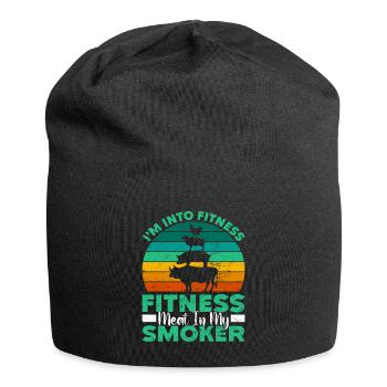 Grillen I'M INTO FITNESS MEAT IN MY SMOKER Lustig - Jersey-Beanie - Schwarz - Vorne