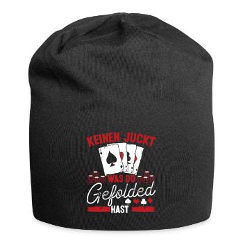 Joueur de poker Poker Table Poker Case Ensemble de jetons - Bonnet en jersey - noir - Devant