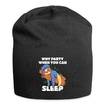 Why party when you can sleep Sloth - Jersey Beanie - black - Front