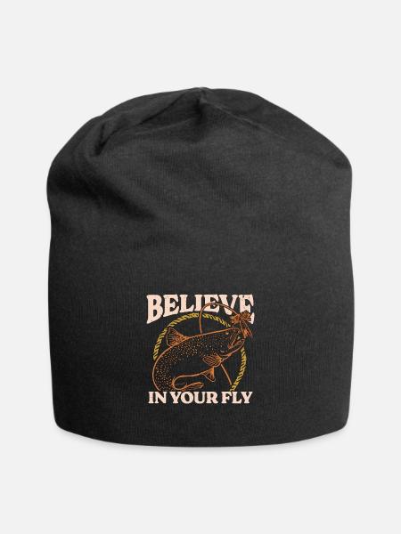 Fly Fishing Believe In Your Fly Fish Hunting Lover - Jersey-Beanie - Schwarz