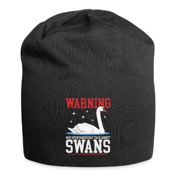 Schwan Schwäne Schwanenliebhaber Geschenk - Jersey-Beanie - Schwarz - Vorne