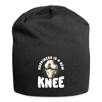 Glück ist ein neuer bionischer Gelenkersatz im Knie - Jersey-Beanie - Schwarz - Vorne