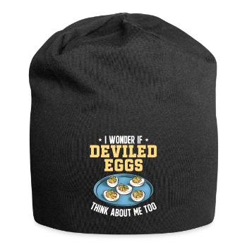 Stuffed Eggs Deviled Eggs - Jersey Beanie - black - Front