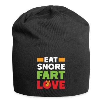 Bouledogue français MANGER RONFLEMENT PET AMOUR - Bonnet en jersey - noir - Devant