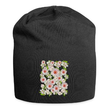 Geheimtip rosa Blüten Blütenzauber Blumen Frühling - Jersey-Beanie - Schwarz - Vorne