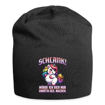 Slim & self-confident: Ironic statement - Jersey Beanie - black - Front