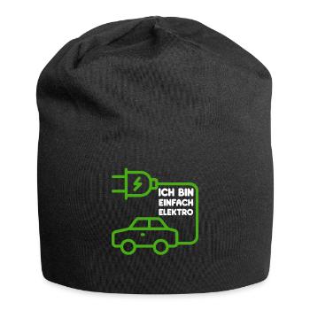 Ich bin einfach Elektro lustige Elektroauto Spruch - Jersey-Beanie - Schwarz - Vorne